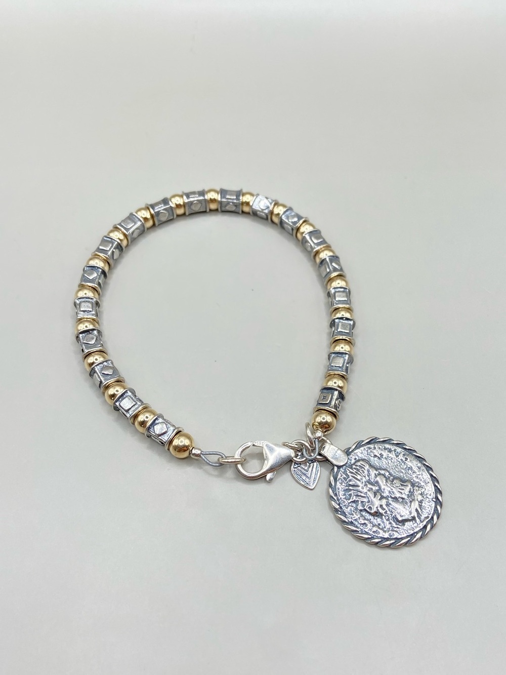 Silpada Sterling Silver 14K Gold Filled Roman Coin Bracelet B1582